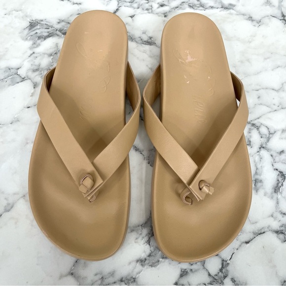 J crew pacific leather thong sandals sandy beach tan neutral AZ009 size 11 - Picture 3 of 8